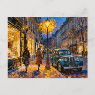 Cartão Postal Tarde de Outono Impressionista na Cidade com Atmos