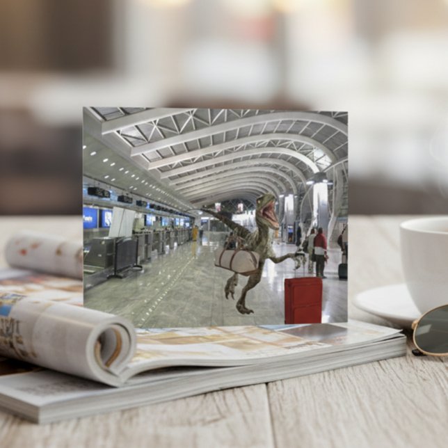 Cartão Postal Tarde para o Plane Dinossauro Raptor Engraçado (Criador carregado)