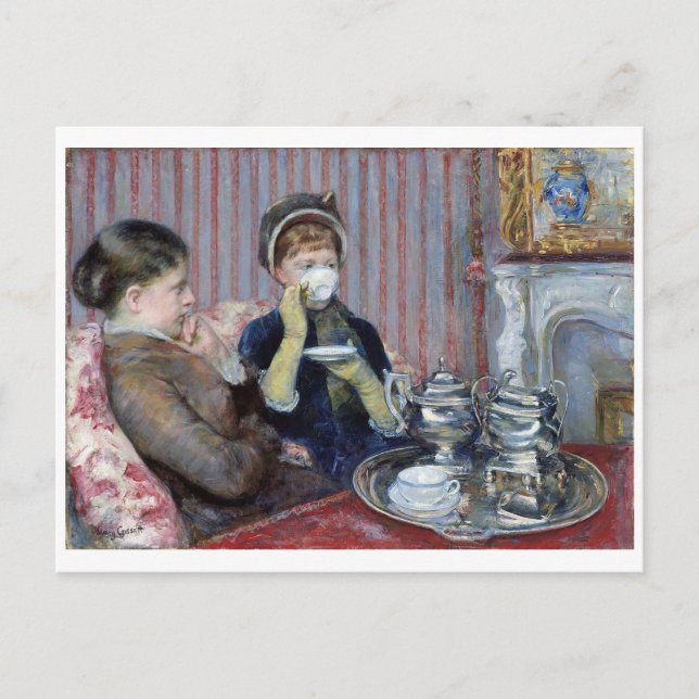 Cartão Postal Tarde Tea, Mary Cassatt (Frente)
