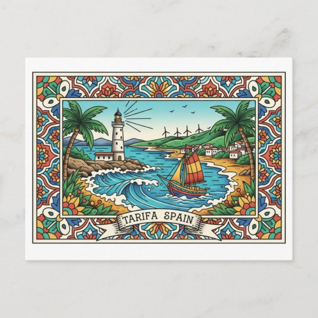 Cartão Postal Tarifa Spain Travel (Frente)