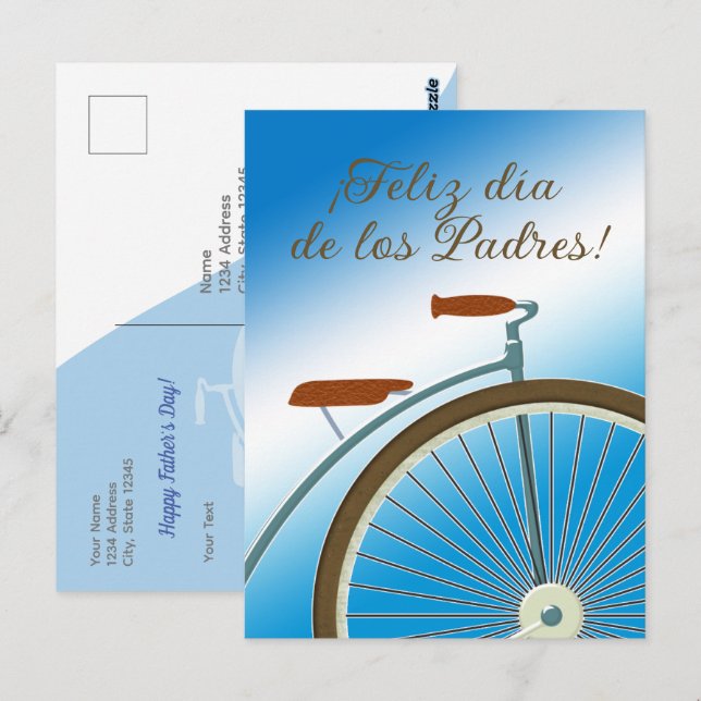 Cartão Postal Tarjeta postal - ¡Feliz día de los Padres! (Frente/Verso)