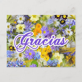 Cartão Postal Tarjeta Postal - Gracias - Floral