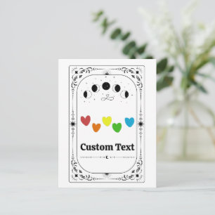 Cartão Postal Tarô Personalizado Orgulho LGBTQIA Arco-íris Gay T