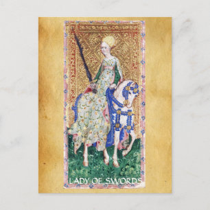 CARTÃO POSTAL TARÔS ANTIGOS DA RENASCENÇA / DAMA DE ESPADAS