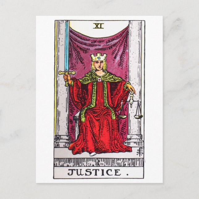 Cartão Postal tarot-justiça (Frente)
