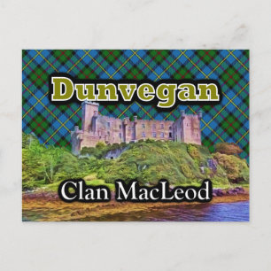 Cartão Postal Tartan do Céu do Castelo Dunvegan do Clã MacLeod