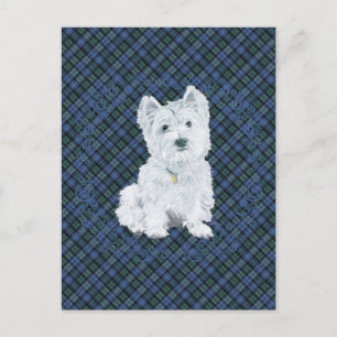Cartão Postal Tartan Westie Black Watch