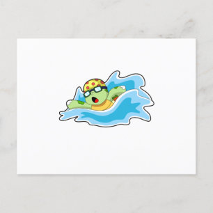 Cartão Postal Tartaruga a Nadar na Água