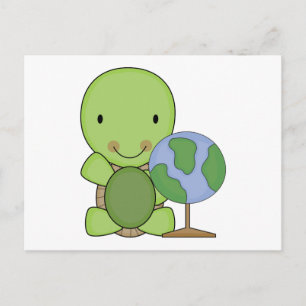 Cartão Postal tartaruga bonita de geografia