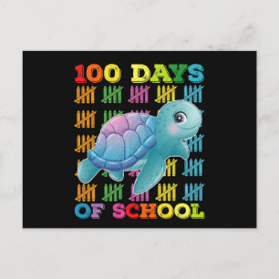 Cartão Postal Tartaruga De 100 Dias De Escola Professor Aluno