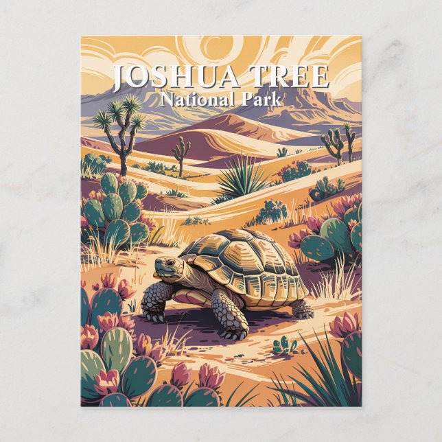 Cartão Postal Tartaruga de Joshua Tree Personalizada Paisagem De (Frente)