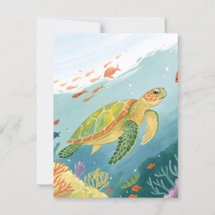 Cartão Postal Tartaruga de pintura