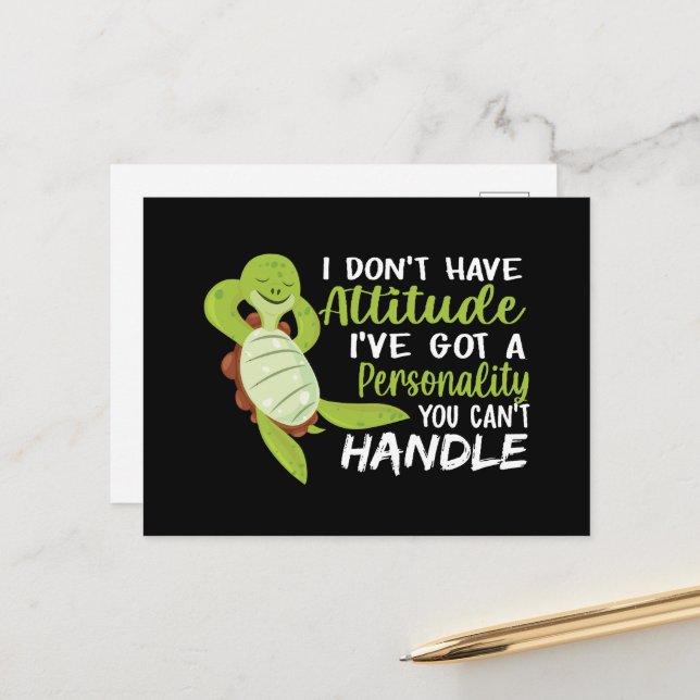 Cartão Postal Tartaruga-do-mar Eu não tenho amantes de Tartaruga (Frente/Verso In Situ)