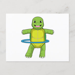 Cartão Postal Tartaruga em Malhação com pneus Malhações