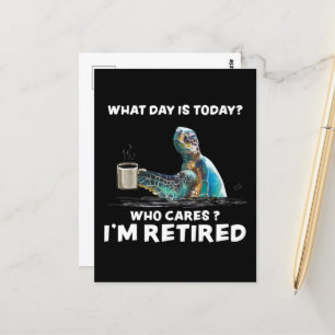 Cartão Postal Tartaruga Mar Com Café Que Dia É Hoje Quem Se Impo