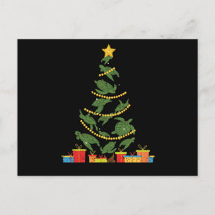 Cartão Postal Tartaruga marinha de árvore de Natal Xmas PJs