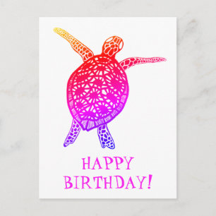 Cartão Postal Tartaruga Marinha Feliz Aniversário!