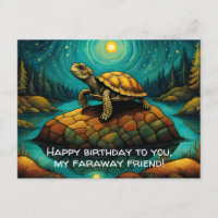 Tartaruga Solitária Aniversário de Amigo à Distânc