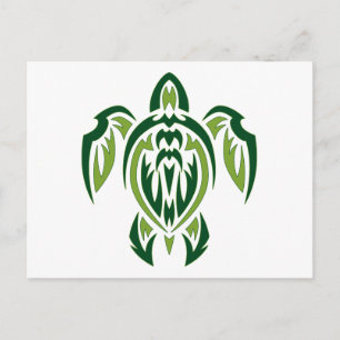 Cartão Postal Tartaruga Tribal