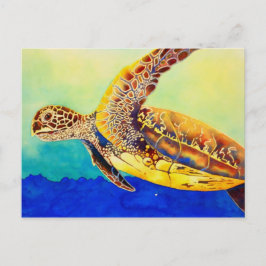 Cartão Postal tartaruga verde