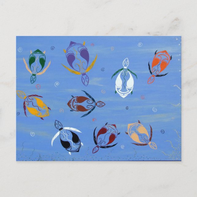 Cartão Postal Tartarugas para nidificação (Frente)