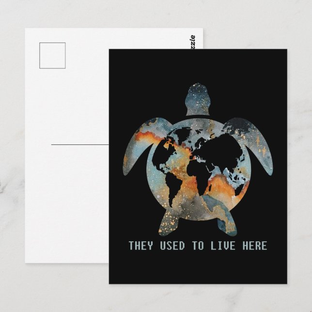 Cartão Postal Tartarugas Que Costumavam Viver Aqui, Amantes De T (Frente/Verso)