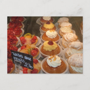 Cartão Postal Tartes aux frutas - Pastelaria Francesa