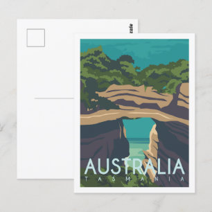 Cartão Postal Tasmânia Aussie Famous Viagem Place Ilustração