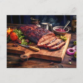 Cartão Postal Tasty sizzling BBQ Beef Brisket