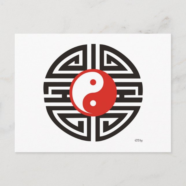 Cartão Postal Tattoo Yin & Yang (Frente)
