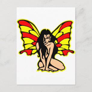 Cartão Postal Tatuagem da Butterfly Girl