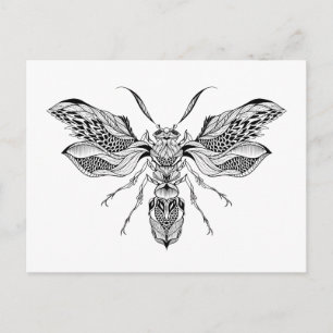 Cartão Postal Tatuagem De Bee-Wasp