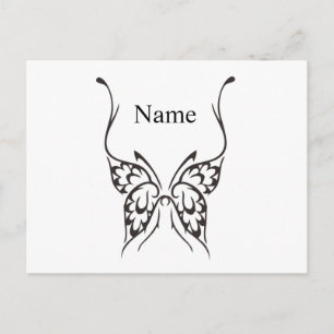 Cartão Postal Tatuagem de Borboleta Estilizada Thunder_Cove