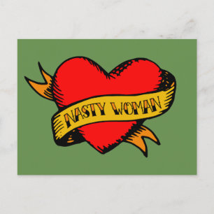 Cartão Postal Tatuagem de mulher desagradável