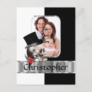 Cartão Postal Tatuagem do crânio gótico