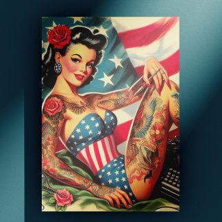 Cartão Postal Tatuagem na Escola Vintage