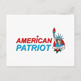 Cartão Postal Tatuagem Patriota Libertária Americana