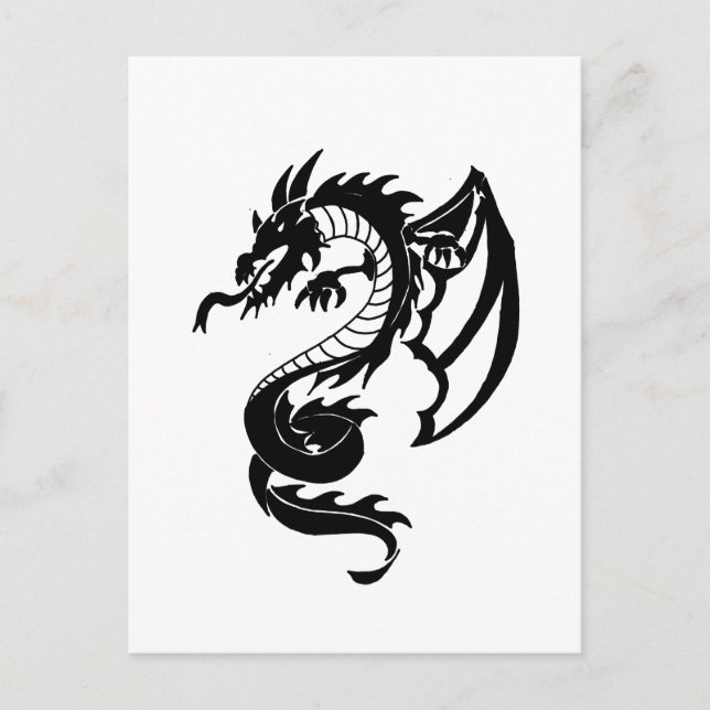 Cartão Postal Tatuagem Tribal Dragão (Frente)