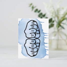 Cartão Postal Tatuagens de aborto nos nós dos dedos