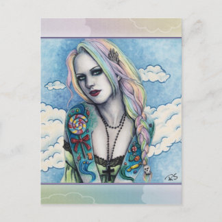 Cartão Postal Tatuagens do Gótico Pastel Candy Bubblegoth Rapari