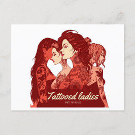 Cartão Postal Tatued Ladies Club, Cartão-postal Red Design