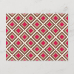 Cartão Postal Taupe, Leve Taupe, Diamantes de Ikat Rosa Quente S