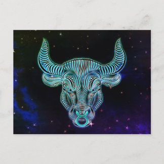 Cartão Postal taurus, o cartão-postal do boi zodiac