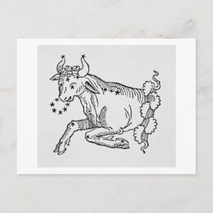 Cartão Postal Taurus (o Touro), uma ilustração do "Poético"