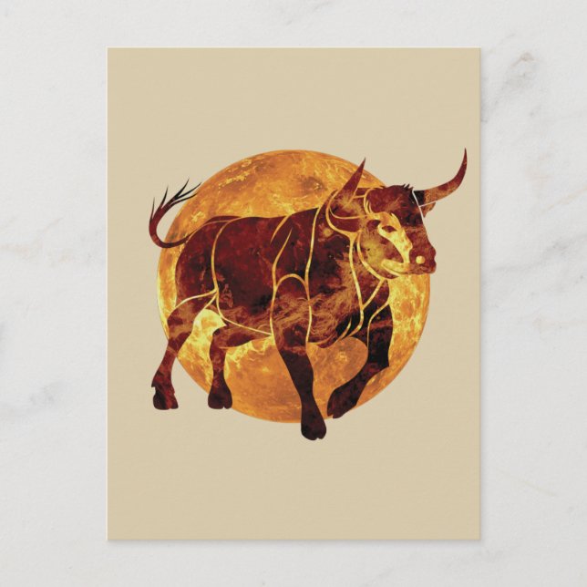 Cartão Postal Taurus Zodiac - Sinal Throw (Frente)