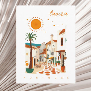 Cartão Postal Tavira Portugal cidade branca férias no Algarve