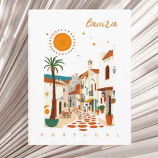 Cartão Postal Tavira Portugal cidade branca férias no Algarve