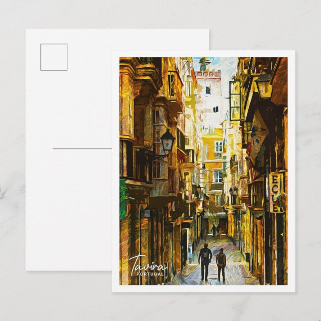 Cartão Postal Tavira Portugal Linda Paisagem Petrolífera (Frente/Verso)