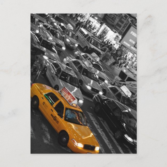 Cartão Postal Táxi: Fundo B&W (Frente)