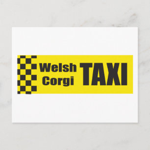 Cartão Postal Taxi Welsh Corgi